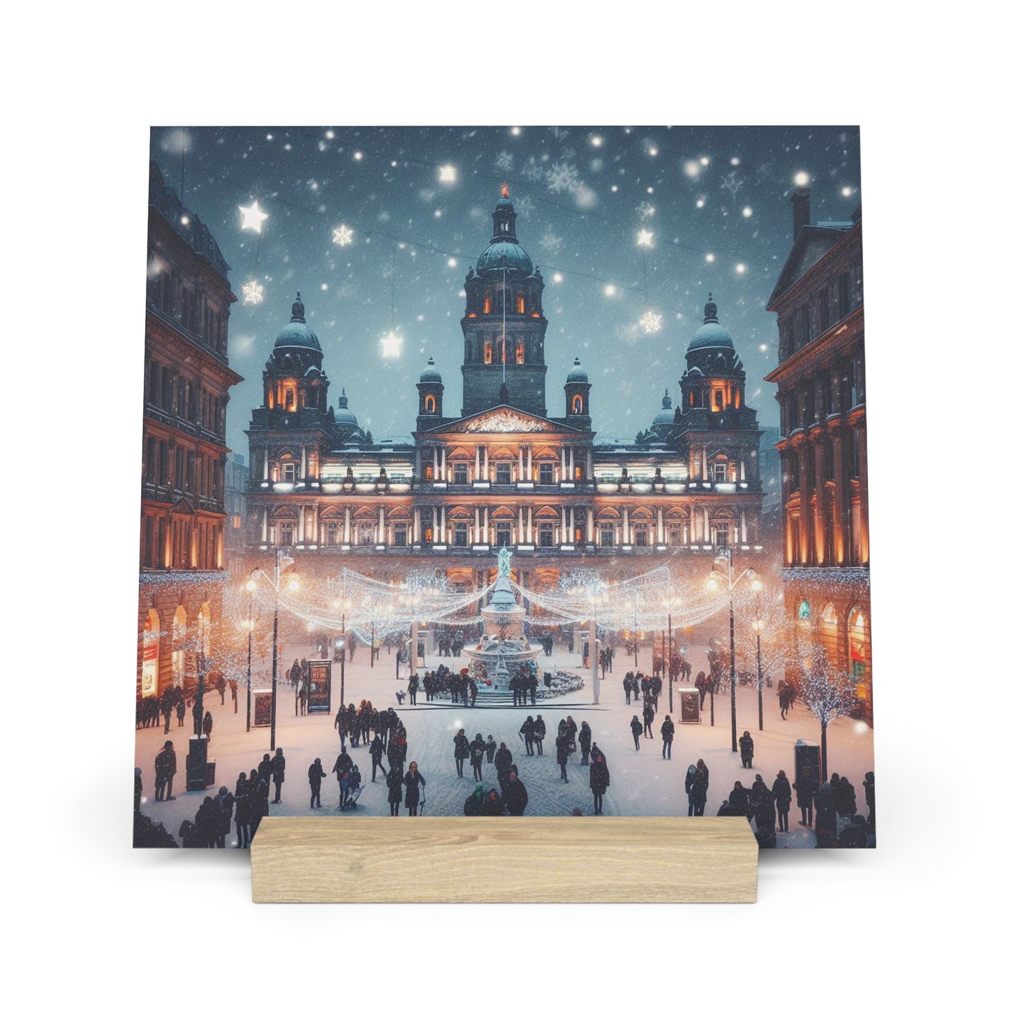 Winter Collection Gallery Stand Glasgow George Square, Oak Picture Stand, Scotland Art, Scenery, Landmarks, Various Sizes