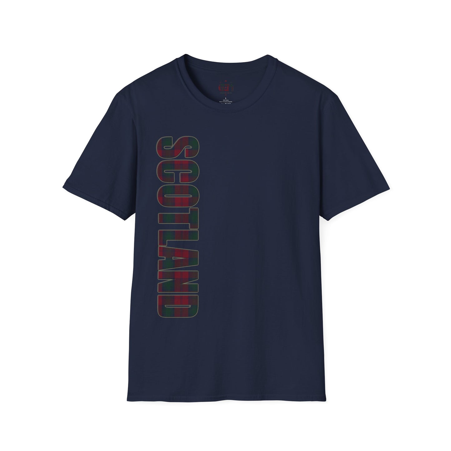 Scotland Lettering Tartan Softstyle Unisex T-Shirt, Lindsay Tartan Tee