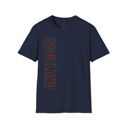 Scotland Lettering Tartan Softstyle Unisex T-Shirt, Lindsay Tartan Tee