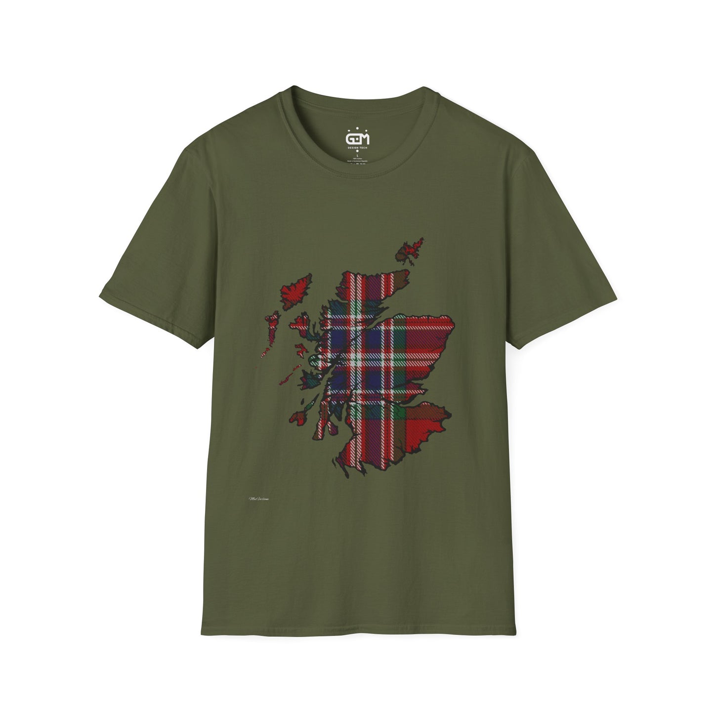 Scotland Tartan Map Softstyle Unisex T-Shirt - MacFarlane Tartan Tee