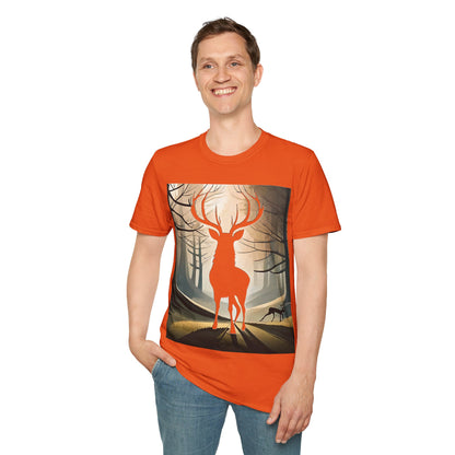 Stag Silhouette Softstyle T-Shirt, Unisex Tee, Scottish Scenery, Various Colours