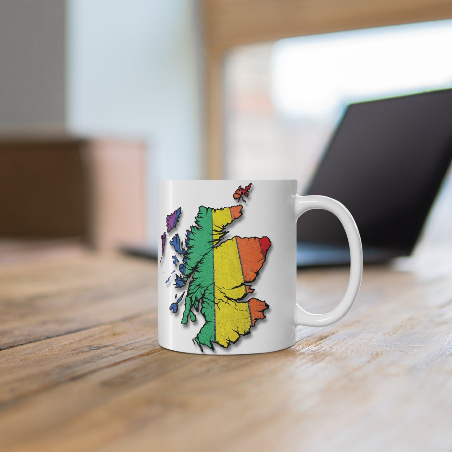 Scotland Map Pride Road Mug, White