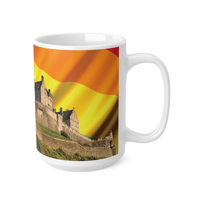 Edinburgh Castle Pride Flag Sky Photo Mug, White