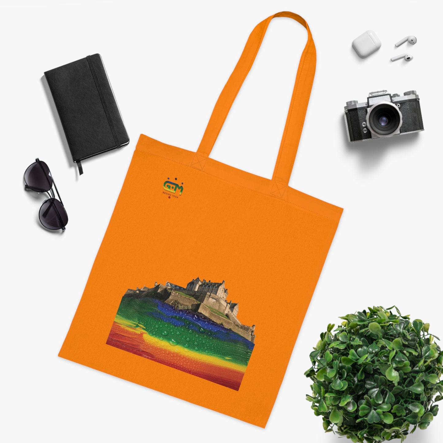 Pride Rain Rock Edinburgh Castle Cotton Tote Bag