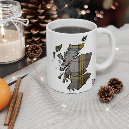 Scotland Map Mug 11oz, Buchanan Dress Tartan