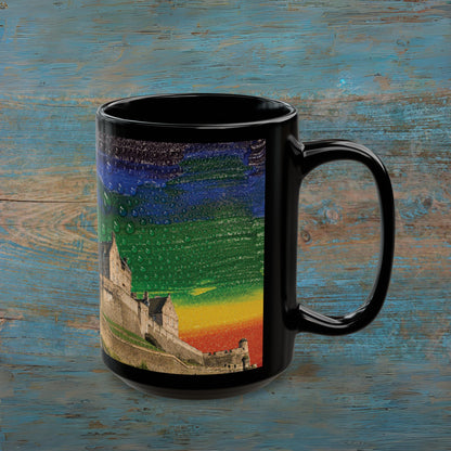 Edinburgh Castle Pride Rain Sky Photo Mug, Black