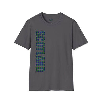 Scotland Lettering Tartan Softstyle Unisex T-Shirt, Douglas Tartan Tee