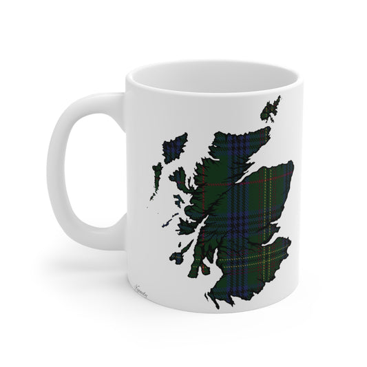 Scotland Map Mug 11oz, Kennedy Tartan