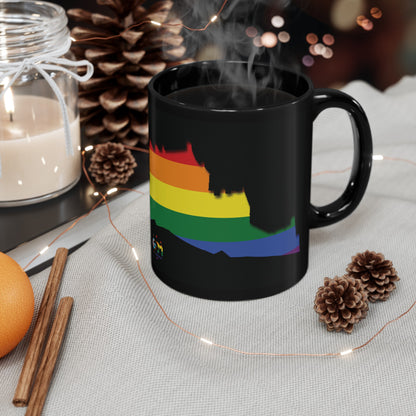 Edinburgh Castle Pride Progress Art Mug, Black