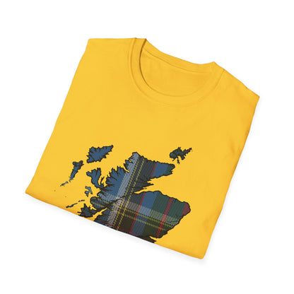 Tartan Scotland Map Softstyle Unisex T-Shirt - Anderson Old Tartan Tee