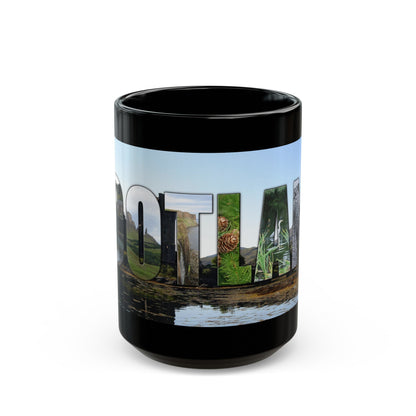 Eilean Donan Castle Scotland Mug, Coffee Cup, Tea Cup, Scottish Art, Scottish Landmarks, Scottish Nature, Black