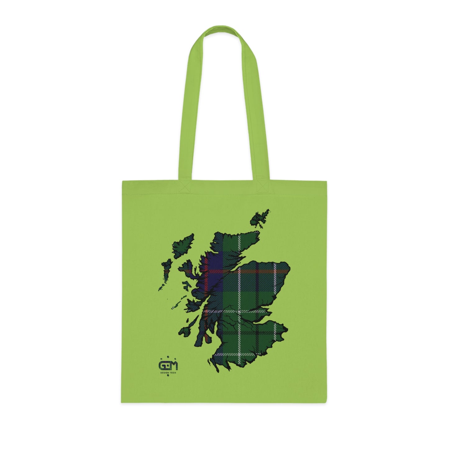 Reversible Scotland Tartan Map Cotton Tote Bag - Duncan Tartan