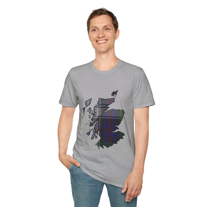 Scotland Tartan Map Softstyle Unisex T-Shirt - Argyle Dress Tartan Tee