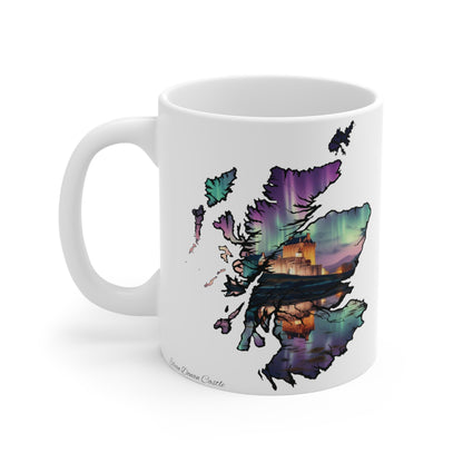 Scotland Map Mug 11oz, Eilean Donan Castle