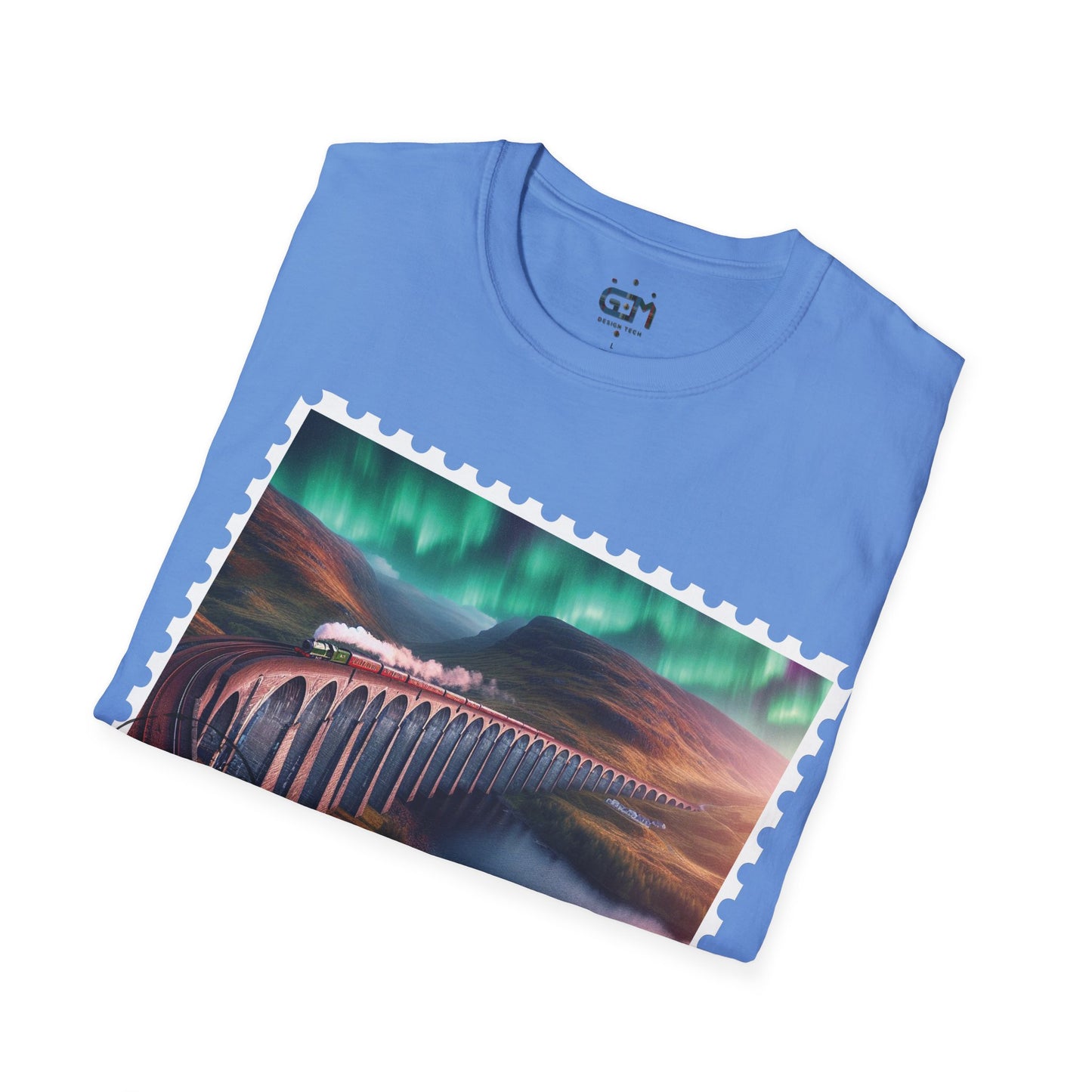 Postcard Glenfinnan Viaduct Art Softstyle T-Shirt, Unisex Tee, Scotland Shirt, Various Colours