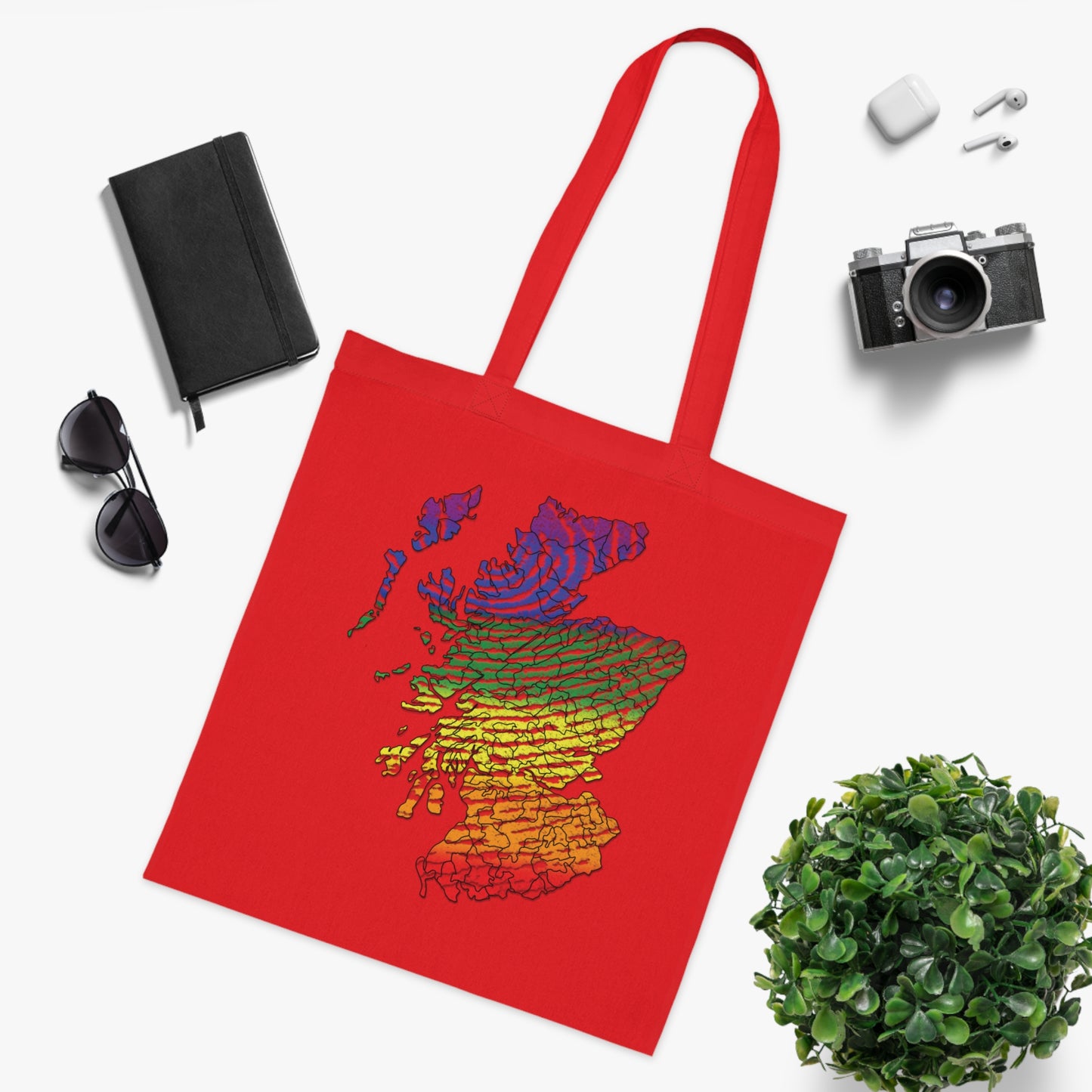 Scotland Pride Fingerprint Clan Map Cotton Tote Bag