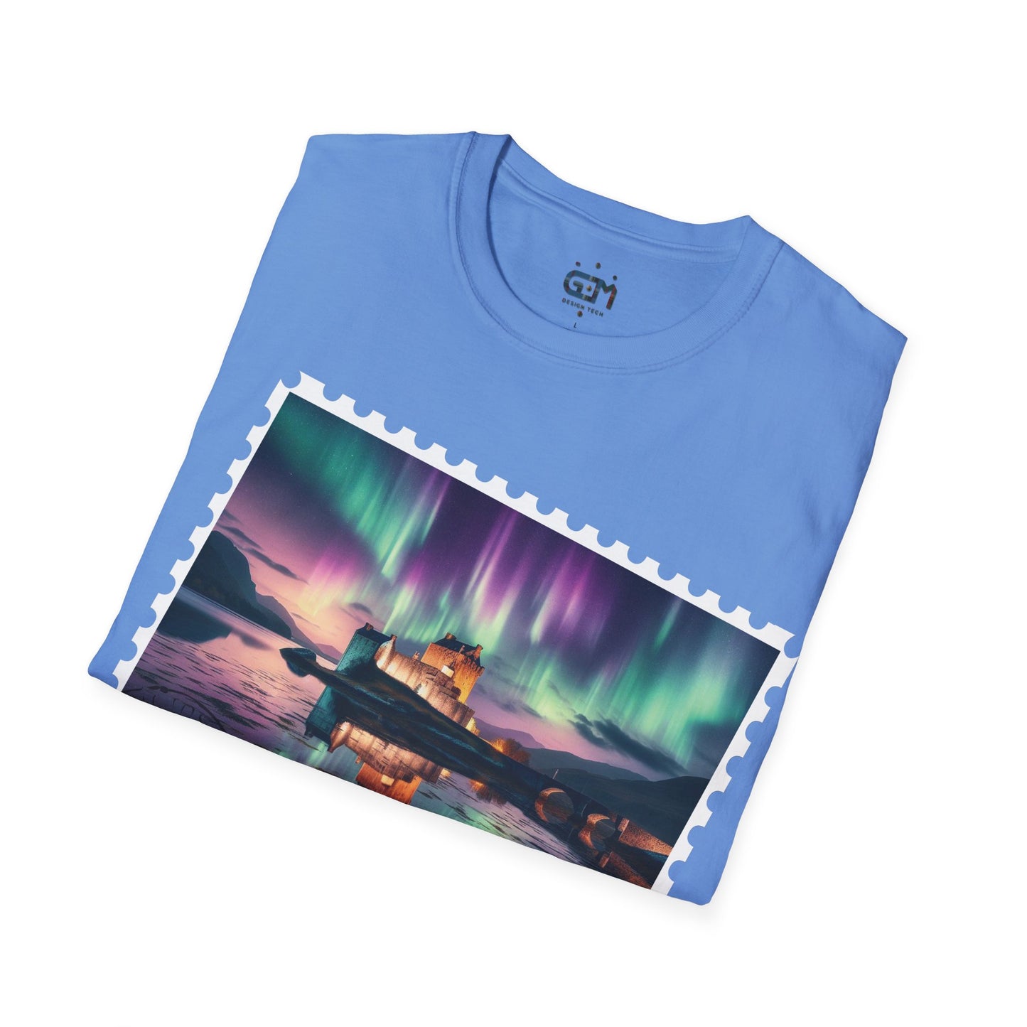 Postcard Eilean Donan Castle Art Softstyle T-Shirt, Unisex Tee, Scotland Shirt, Various Colours