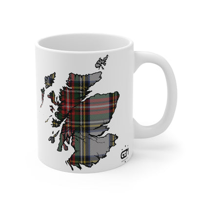 Scotland Map Mug 11oz, Stewart Dress Tartan