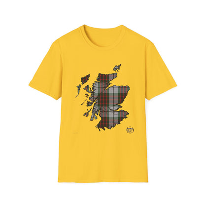 Tartan Scotland Map Softstyle T-Shirt unisexe - Fraser Dress Tartan Tee 