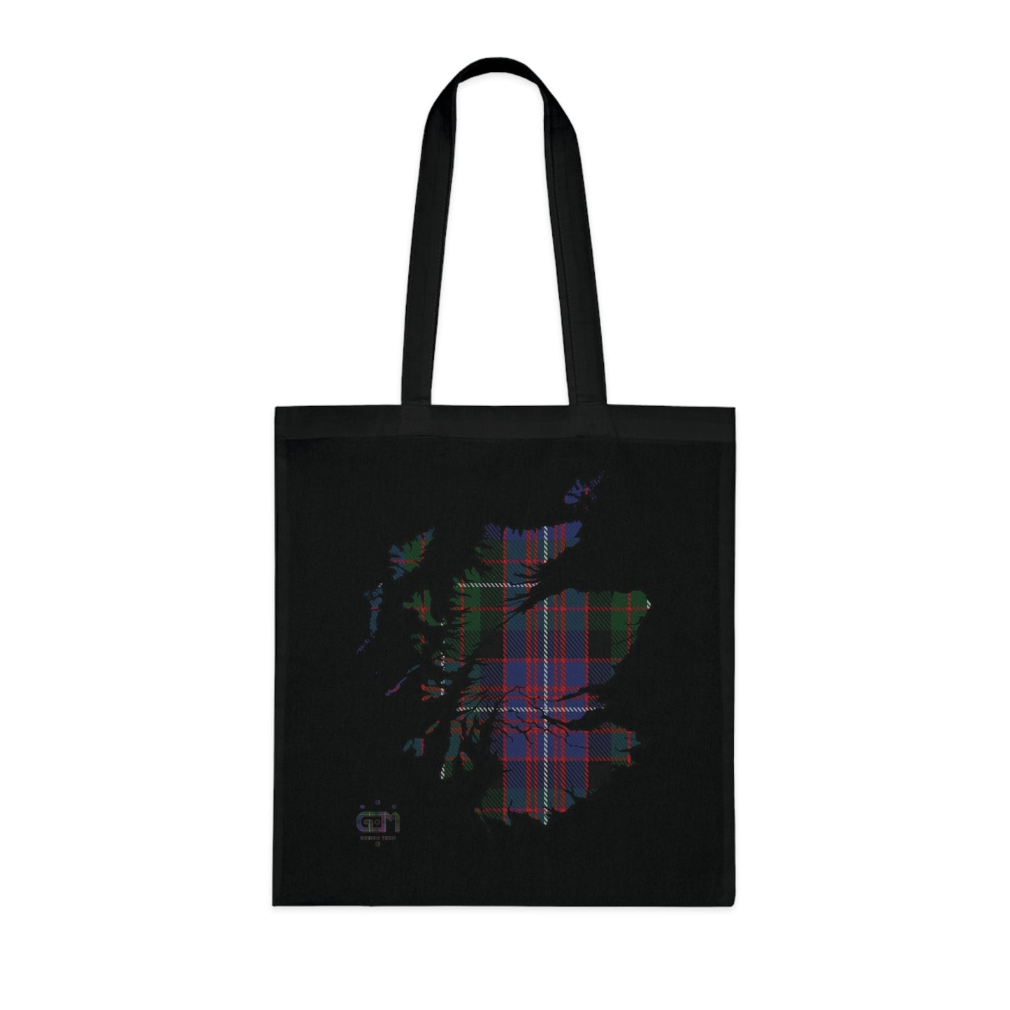 Reversible Scotland Tartan Map Cotton Tote Bag - Rankin Tartan