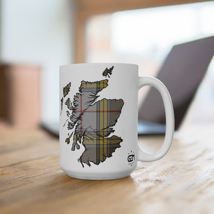 Scotland Map Mug 15oz, Buchanan Dress Tartan