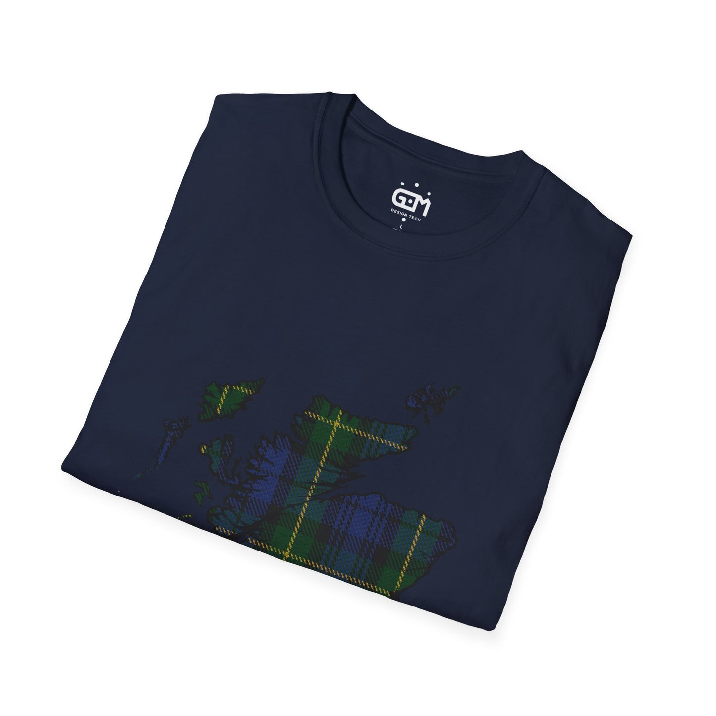 Scotland Tartan Map Softstyle Unisex T-Shirt - Gordon Tartan Tee