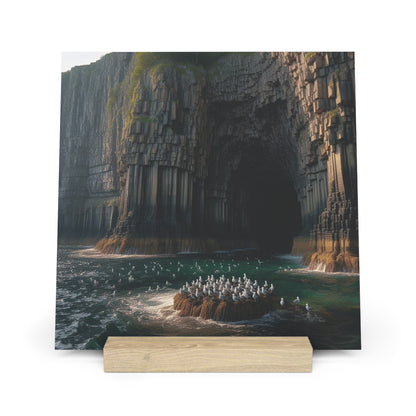 Scenic Collection Gallery Stand Fingal's Cave, Oak Picture Stand, Scotland Art, Scenery, Landmarks, Various Sizes