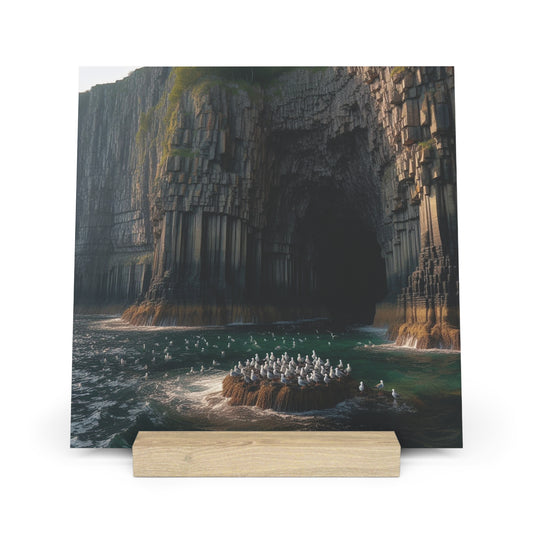 Scenic Collection Gallery Stand Fingal's Cave, Oak Picture Stand, Scotland Art, Scenery, Landmarks, Various Sizes