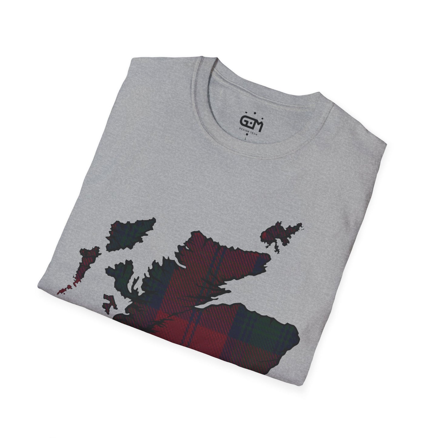 Scotland Tartan Map Softstyle Unisex T-Shirt, Lindsay Tartan, Various Colours