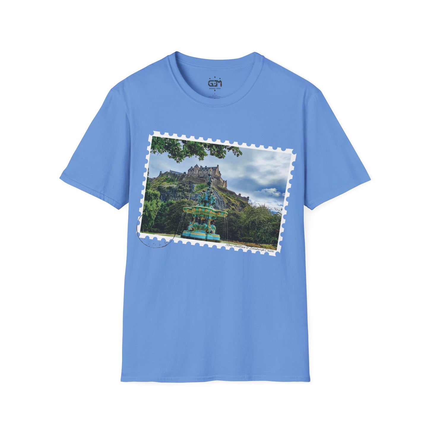 Postcard Ross Fountain & Edinburgh Castle Photo Softstyle T-Shirt, Unisex Tee, Scotland Shirt, Various Colours