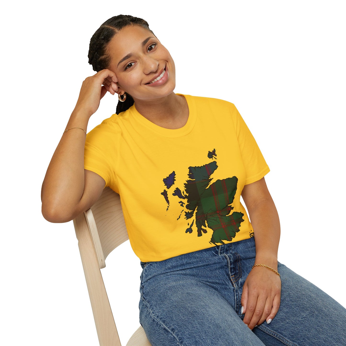 Tartan Scotland Map Softstyle Unisex T-Shirt - MacDonald Tartan Tee