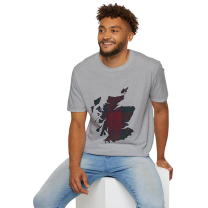 Scotland Tartan Map Softstyle Unisex T-Shirt - Lindsay Tartan Tee