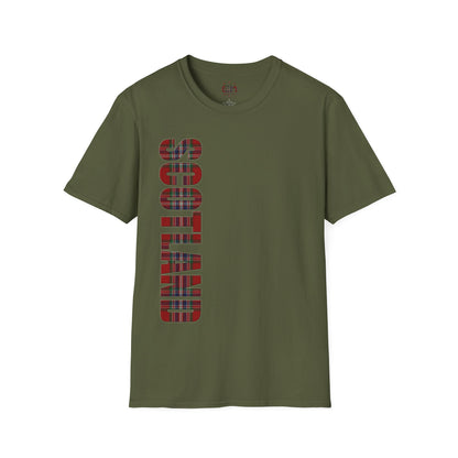 Scotland Lettering Tartan Softstyle Unisex T-Shirt, MacFarlane Tartan Tee