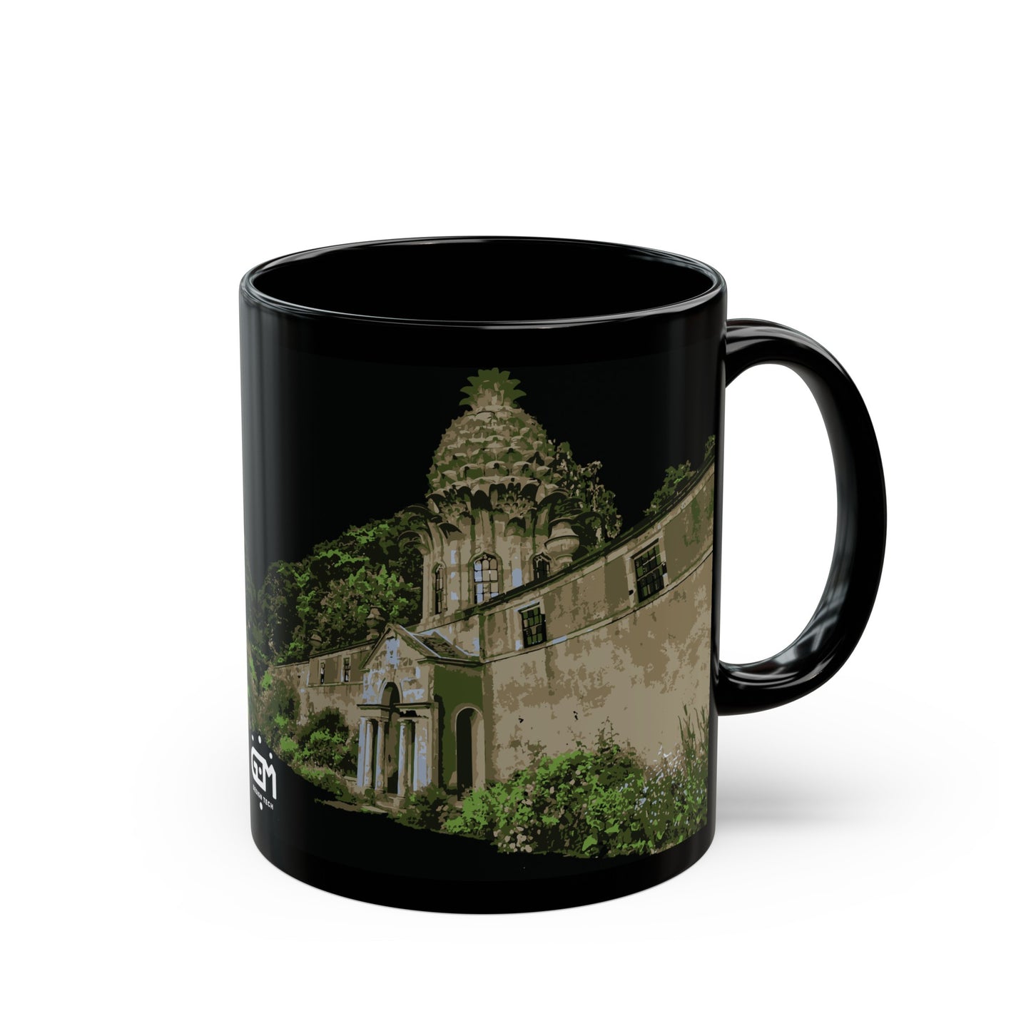 Dunmore Pineapple Art Mug, Coffee Cup, Tea Cup, Black