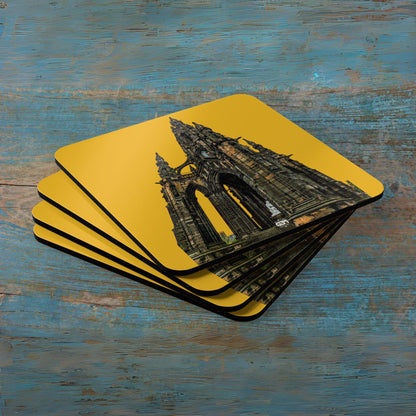 Scotland Up Close Cork Coaster Set - Photo Silhouettes