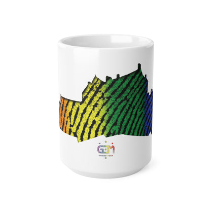 Edinburgh Castle Pride Fingerprint Art Mug, White