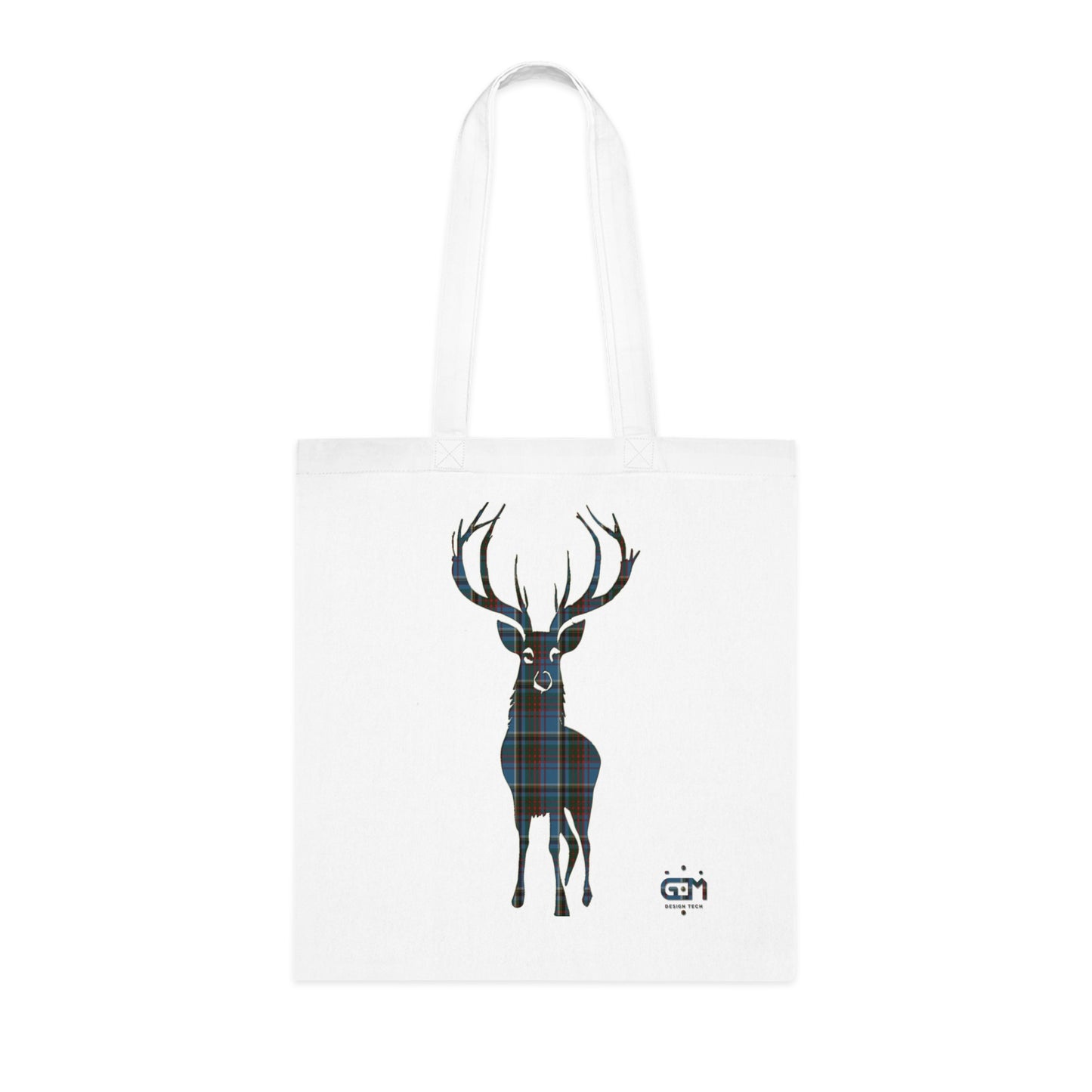 Reversible Scotland Tartan Stag Cotton Tote Bag - Anderson Old Tartan