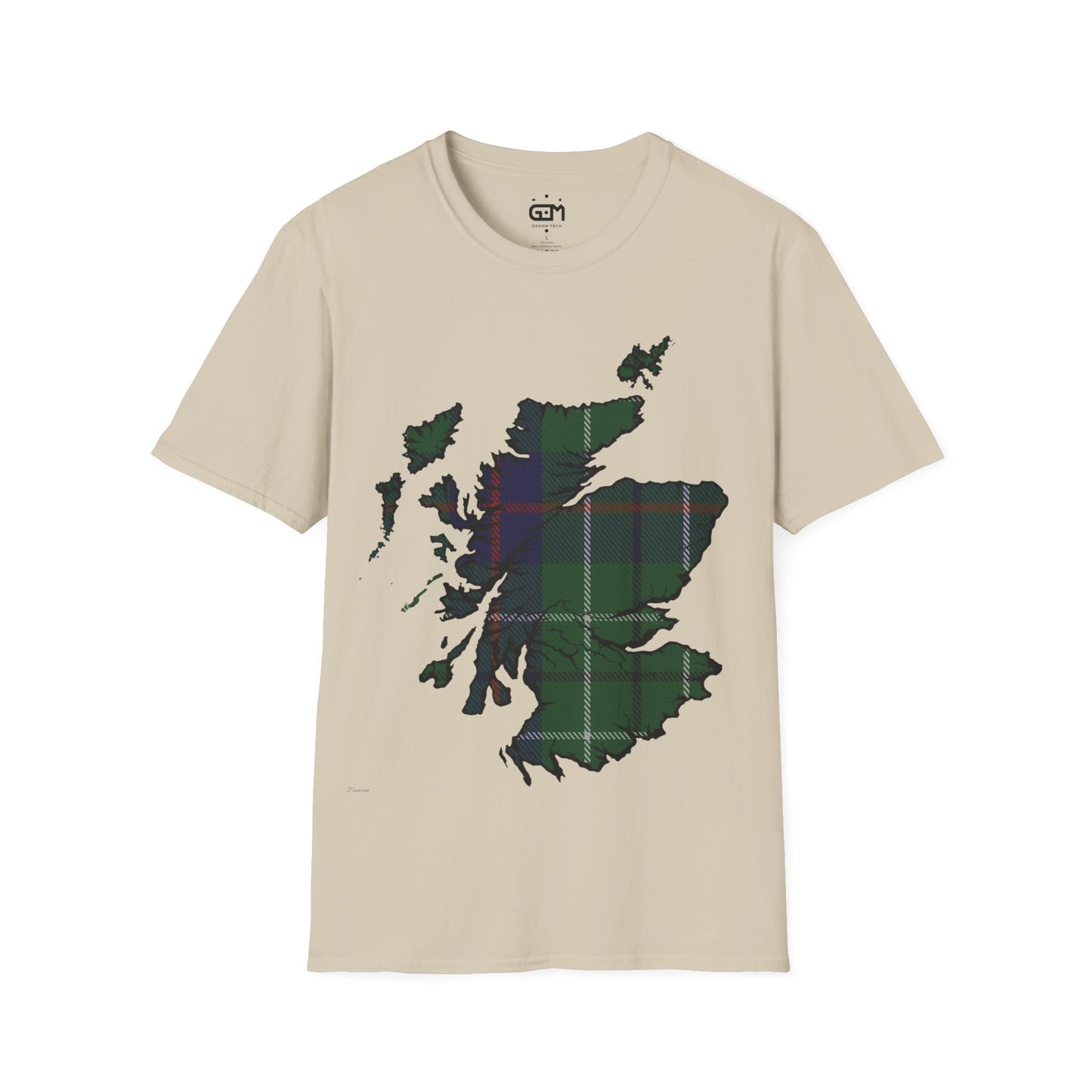 Scotland Tartan Map Softstyle Unisex T-Shirt, Duncan Tartan, Various Colours