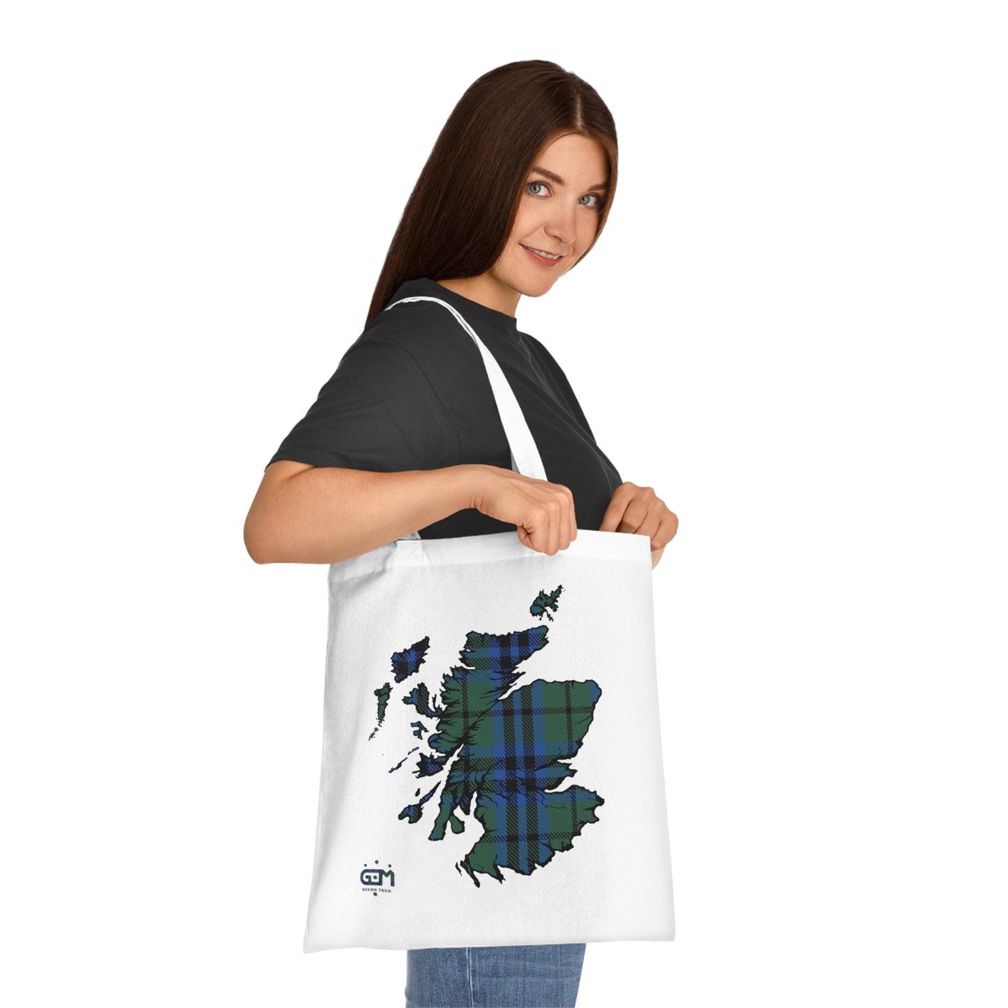 Reversible Scotland Tartan Map Cotton Tote Bag - Keith Tartan