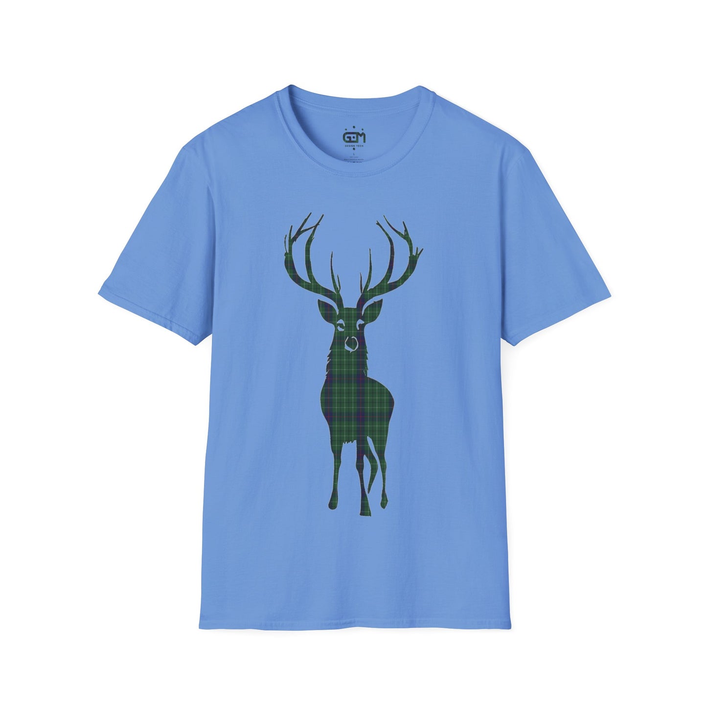 Tartan Stag Softstyle T-Shirt - Duncan Tartan, Unisex Tee, Scottish Scenery, Various Colours