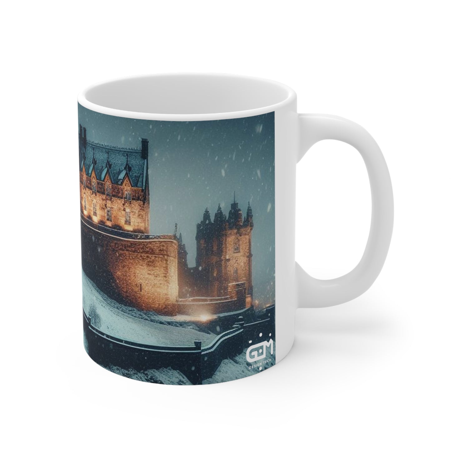 Edinburgh Castle in Winter Mug, Coffee Cup, Tea Cup, Scottish Art, Scottish Landmarks, Scottish Nature, White