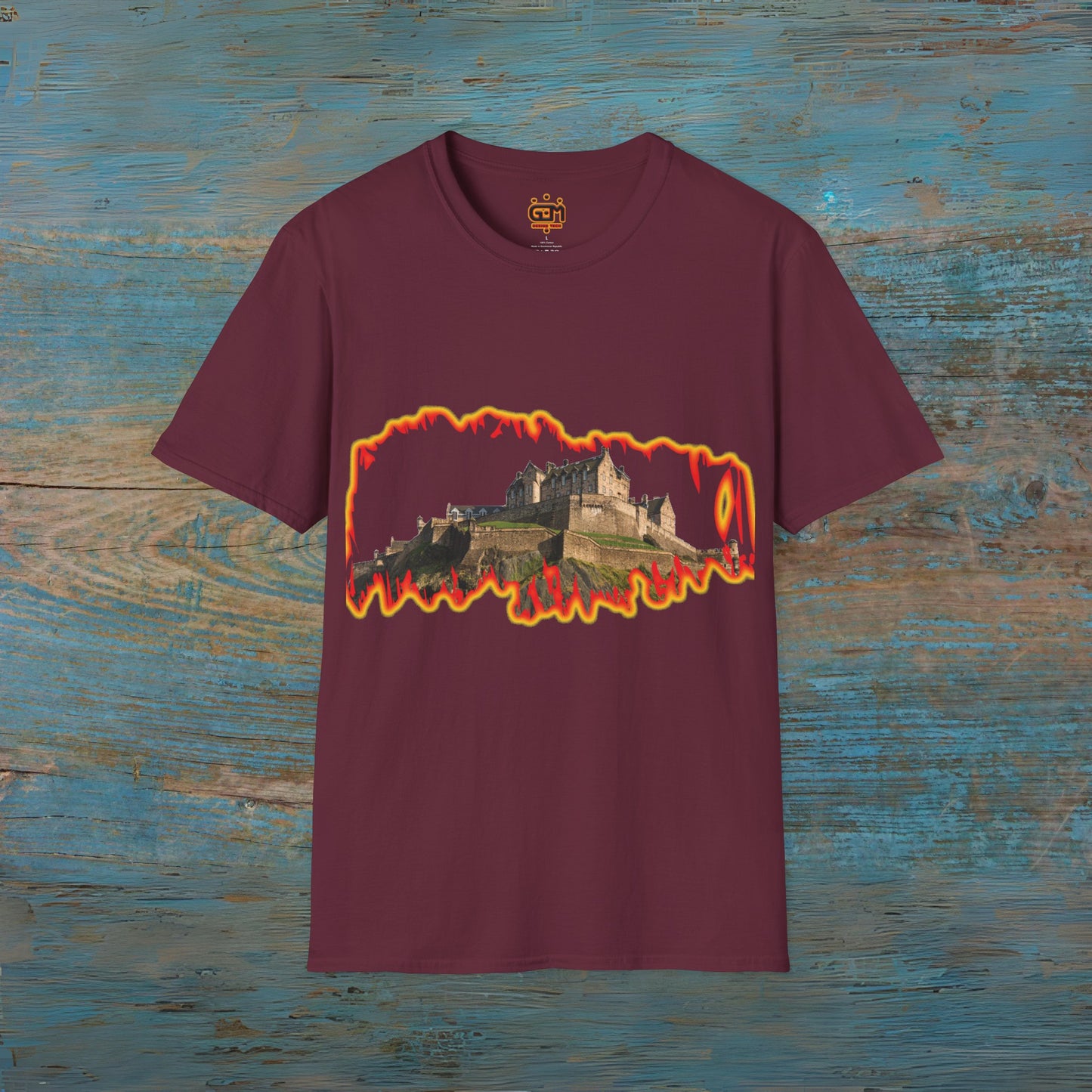 Edinburgh Castle Photo Fire Effect Unisex T-Shirt