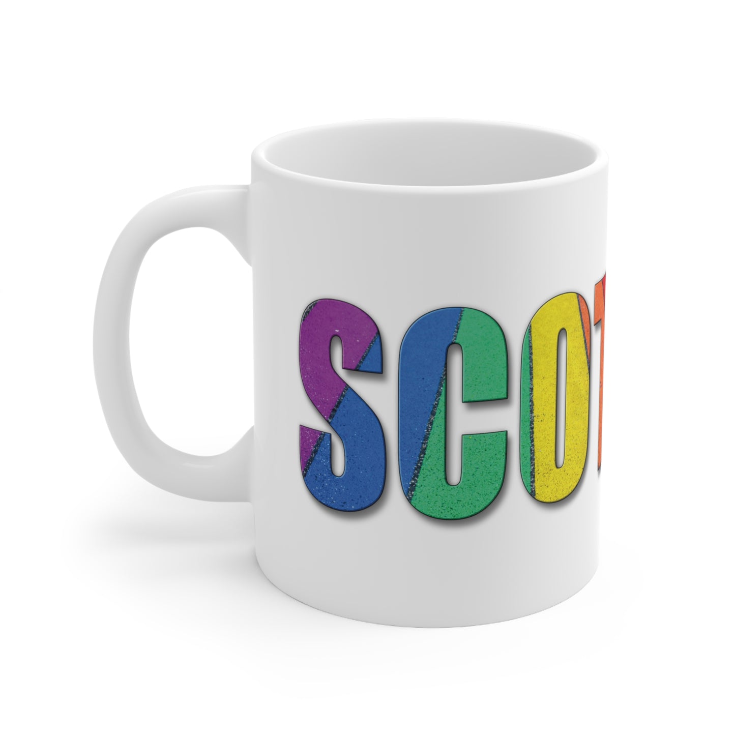 Scotland Lettering Pride Road Mug, White