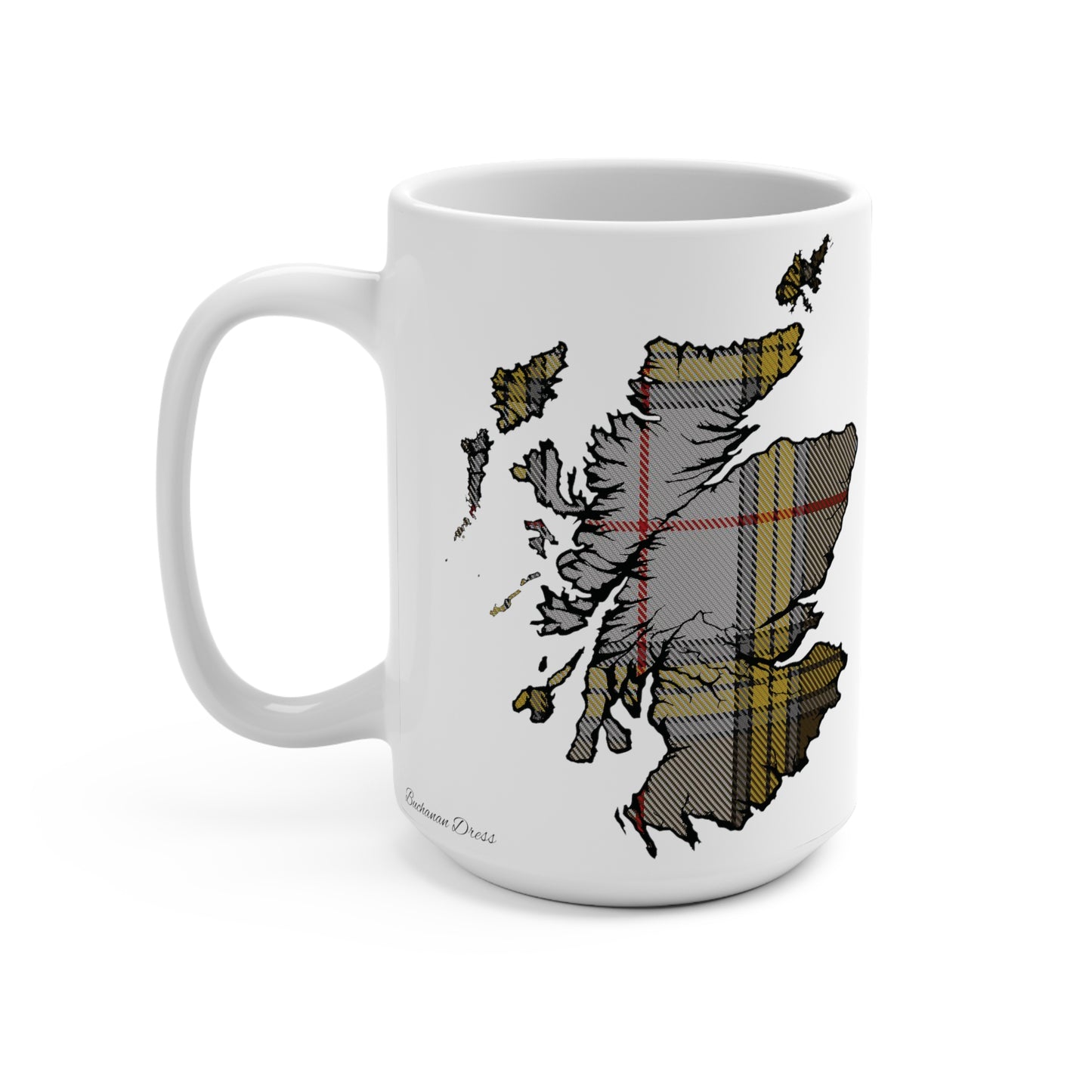 Scotland Map Mug 15oz, Buchanan Dress Tartan