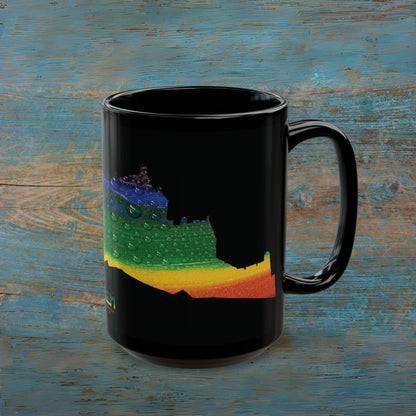 Edinburgh Castle Pride Rain Art Mug, Black