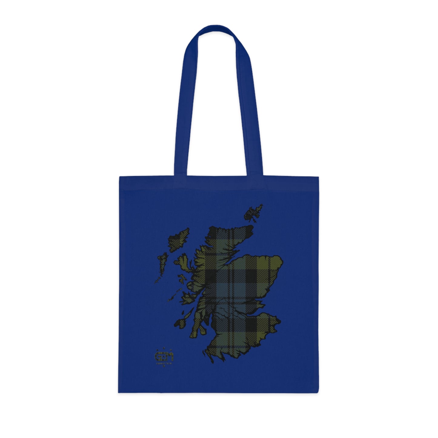 Reversible Scotland Tartan Map Cotton Tote Bag - Campbell Tartan