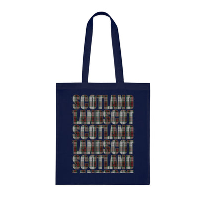 Reversible Scotland Tartan Map Cotton Tote Bag - Fraser Tartan