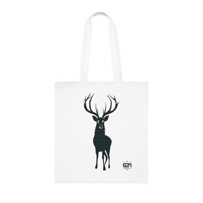 Reversible Scotland Tartan Stag Cotton Tote Bag - Gordon Tartan