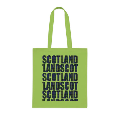 Reversible Scotland Tartan Map Cotton Tote Bag - Gordon Tartan