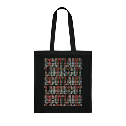 Reversible Scotland Tartan Map Cotton Tote Bag - Stewart Tartan